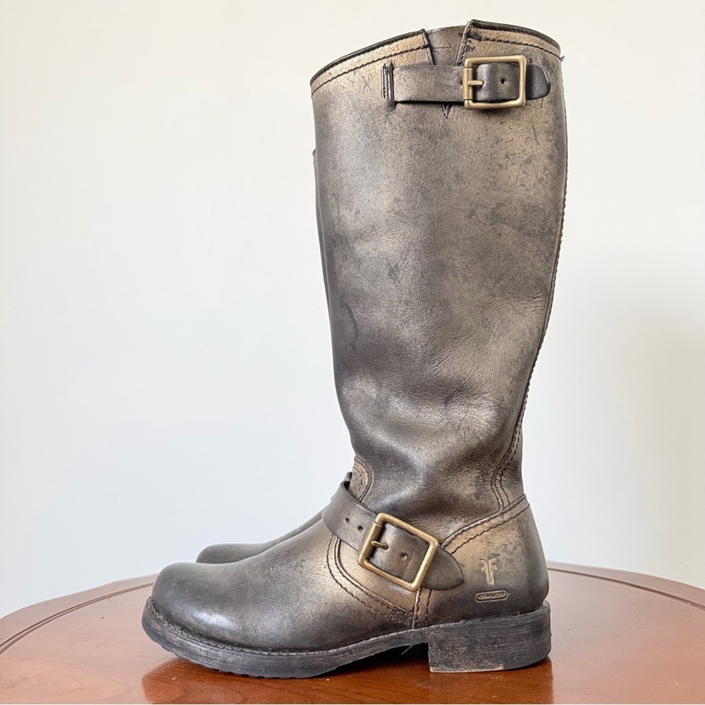 Frye x Coach Special Edition Veronica Tall Distressed Leather Boots | US 6.5 - Picture 4 of 9